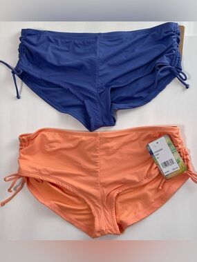 BUNDLE Hobie Women's Swim Boyshorts in BLUE AND ORANGE Size XL NWT
